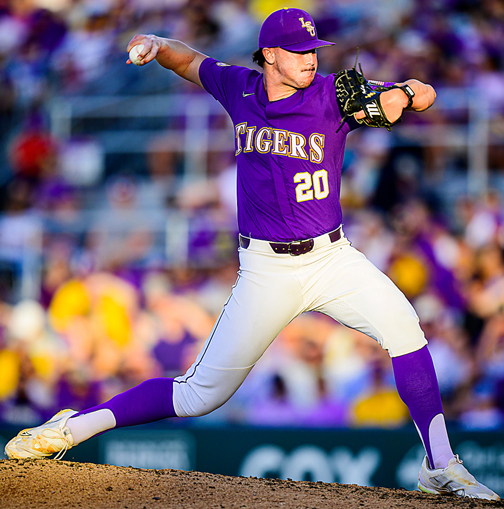 RHP Paul Skenes of LSU, Collegiate Baseball’s National Player of The Year (Photo by Beau Brune).